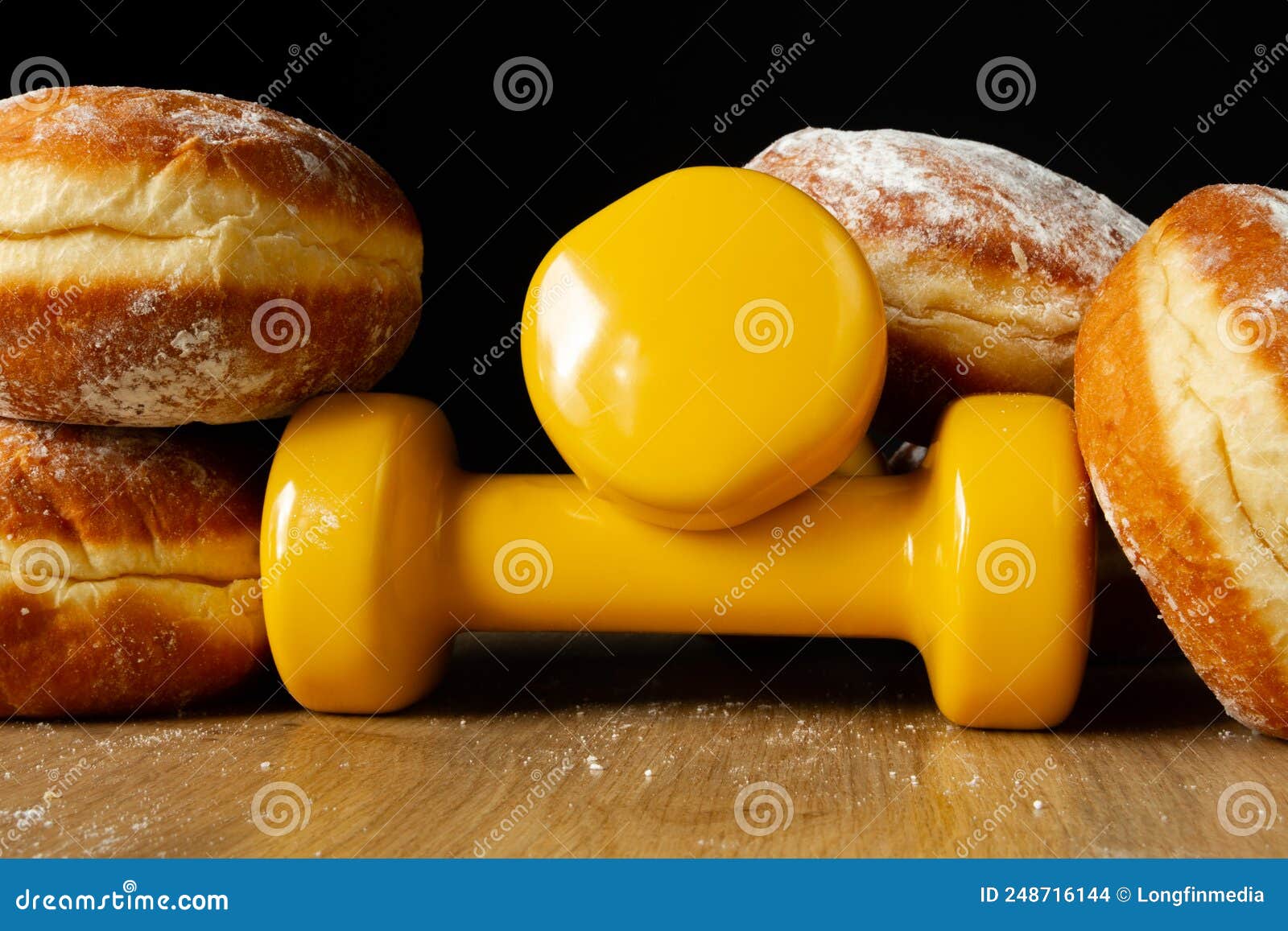 dumbbells and polish pÃâ¦czki deep-fried doughnuts.